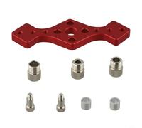 Woodworking Pocket Hole Jig with Adjustable Feet and 6/8/10mm Drill Guide Bushing for Precise Alignment in DIY Projects, Made of Long Lasting Aluminum Alloy with(Red)