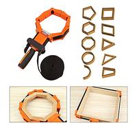 Woodworking Polygonal Angle Clamp with 13.1ft Nylon Straps TPR No Slip Handle and 4 Pivoting Corner Supports for Square Round and Irregular Work Pieces 35 to 305 Degree Flexible