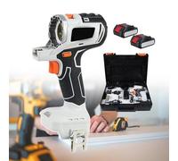 Woodworking Power Drill Set, Portable Brushless Cordless Hand Drill with 4.0 Ah Battery and Tool Box for Decoration Workers