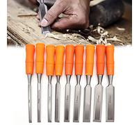 Woodworking Premium Wood Chisel Set with High-Carbon Steel Blades 9-Piece Woodworking Chisel Tools with Hammer Steel-end Cap for Carving Carpentry Craftsman(Size:9 Set) (9 Set)