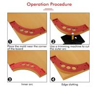Woodworking Round Formold for R-100 to R300, Plastic Inner & Outer Corner Trimming Template, for Ideal for Precise Grooving and Chamfer Positioning in(R-100)