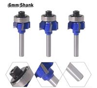 Woodworking Router Bit 4 Teeth Milling Cutter R1 R2 R3 with 6mm Shank Industrial Grade for Edge Trimming and Handcraft Woodworking (R1 )