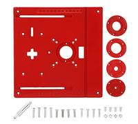 Woodworking Router Table Flip Plate Aluminium Alloy Insert for Trimmer and Jig Saw - 245 x 240mm Precision Centre Hole Bushing