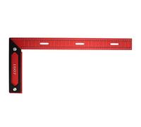Woodworking Ruler Durable Aluminium Marking Measuring Scribing Square Hole Tool Red and Black for Woodworking Projects (L-1607)