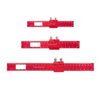 Woodworking Ruler, Scribing Rulers 12, 8, 6 Inch Metal Slide Stop Marking Rulers Metric Inch, Square Ruler for Marking and Measuring, Pack of 3