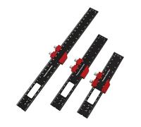 Woodworking Ruler with Slide Stops, 3PCS T Type Scribing and Square Ruler, Aluminum Alloy Professional Woodworking T Track Slide Rule for Woodworker, Engineer