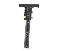 Woodworking Scribing T - Shape Ruler Aluminum Alloy, Black 229x90mm - Durable Construction, Smooth T - Slide Design, Precise Measurements for Carpenter DIY Wood Crafts (Ruler-With Fine Tuning)