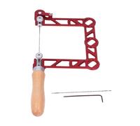 Woodworking Scroll Saw with Alloy Steel Blade and Aluminum Body, U-Shaped Frame for Precision Curved Cuts, Ergonomic Wooden Handle, Compatible with Mini Hand-Held Saw Projects, Red
