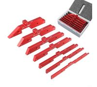 Woodworking Setup Blocks, 7-Piece Aluminum Gauge Block Set for Router Table and Table Saw Accessories, Height Adjustment, ±0.001" Precision, Fence Making and Carpentry(Red)