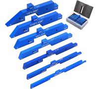 Woodworking Setup Blocks 7PCS Ruler Marked Gauge 7pcs Wood Aluminum Woodworking Setup Suitable for Storage Enabling Quick and Accurate Measurements on-The-Fly (Blue)