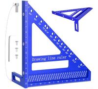 Woodworking Square 8.5 Inch 3D Multi-Angle Ruler Aluminium Try Square for Angle Finder Marking Rule Drill Holes Positioning