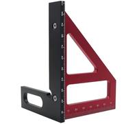 Woodworking Square, Aluminum Alloy Black and Red Triangle Ruler, Accurate Layout Measuring Tool for Woodworking, Right Angle Miter Triangle for Measuring and Marking