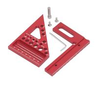 Woodworking Square Protractor Aluminum Alloy Miter Triangular Ruler Multi Angle Layout Measuring Tool (Red)