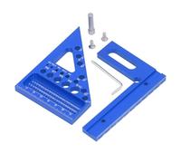 Woodworking Square Protractor, Aluminum Alloy Miter Triangular Ruler, Multi Angle Layout Measuring Tool with Locating Pin and Wrench, for DIY Enthusiasts and Professi (Blue)
