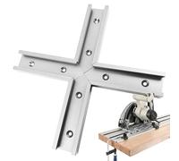Woodworking T Track Intersection Kit | Alloy Steel T Slot Cross Connector for Table Saw Guide Rails | Compatible with Electric Circular Saw Inverted Tables, High Durability Carpentry Hardware