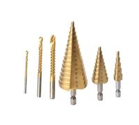 Woodworking Tool,Diamond Hole Saw, 6Pcs Step Drill Bit Saw Drill Bit Set Milling Cutter 4-12 4-20 4-32mm 3 6 8mm(ME18F)