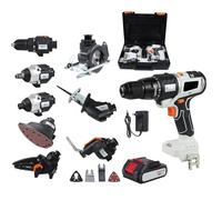 Woodworking Tool Kit, 10 in 1 Power Tool Combo Set with 4.0ah Battery and Toolbox for DIY Projects and Home Improvement