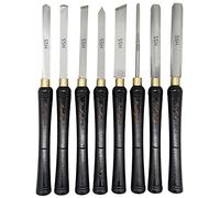 Woodworking Tools,8 Piece Set Lathe Chisel HSS Steel Blades Wood Turning Tools with Quality Wood Handle, Wood Lathe Chisel Cutting Carving Professional Gouges Set