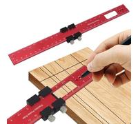 Woodworking Tools, T-Type Pocket Metal Ruler, Aluminum Alloy Carpenter Square Slide Ruler Inch and Metric Positioning Scriber for Carpenter Work, Layout and Measuring