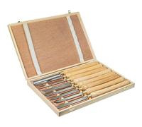 Woodworking Tools,Wood Turning Chisels 8 Piece Set, HSS Woodworking Lathe Chisels with Wooden Storage Box for Wood/Root/Furniture Carving Lathes