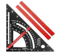 Woodworking Triangle Ruler 7 Inch with Adjustable Angle for Carpentry Layout, Measuring Angles, Level Checking, Saw Guides, and Board Marking (B)