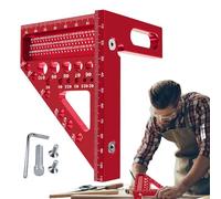 Woodworking Triangle Ruler, Woodworking Protractor - Scribing Ruler for Hole Positions Made of Aluminum Alloy - Layout Measuring Tool, 3D Saddle Square Ruler for Precise Marking, Engineering