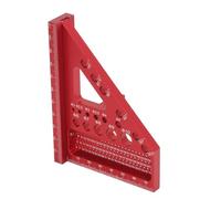 Woodworking Triangular Ruler Woodworking Square Protractor Aluminum Alloy Miter Triangular Ruler Multi Angle Layout Measuring Tool (Red)