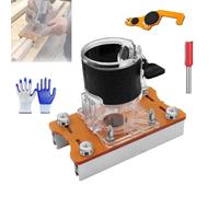 Woodworking Trimmer Slotting Bracket, 2-in-1 Router Base Positioning Tool, Aluminum Alloy Grooving Rimmer for Furniture Installation and Invisible Screw Fasteners