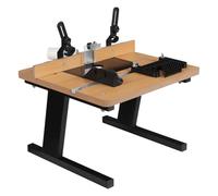 Woodworking Trimmer's Bench Black Rectangle Modern Router Tabletop With 200kg Load Capacity 40mmDust Collection Pipe and Guide Rail for Wood Trimming, Furniture Processing, 43 * 40cm