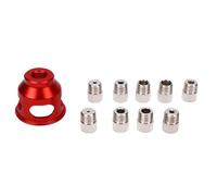 Woodworking Vertical Drill Hole Guide, Aluminum Alloy 90 Degree Hole Puncher with 9 PCS Drill Bushings, Red Hand Drill Tool for Carpentry Tool