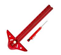Woodworking Writing Tools - Square Ruler With Angle Gauge | Versatile Adjustable Aluminum Gauge With High Grade Precision - Lightweight Construction For Building Technology Measurement And Marking