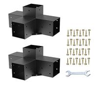 Woodworks Pergola pergola Brackets 4-Way Right Angle Corner Bracket DIY Elevated Wood Stand 2PACK with Screws for 4x4 (Actual: 3.5x3.5 Inch) Lumber Pergola Gazebo
