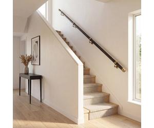 Woodworx Premium Ebony 3.6M Indoor Stair Handrail Kit. Easy Install All In One Box With Brackets & Endcaps - 5Yr Guarantee
