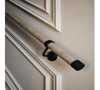Woodworx Premium Indoor Stair Handrail Kit 3.6m in Driftwood - Solid Wood & Nickel Staircase Hand Rail Complete Set with Wall Brackets and End Caps