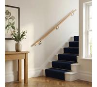Woodworx Premium Solid Oak - 2.4M Indoor Stair Handrail Kit. Easy Install All In One Box With Brackets & Endcaps - 5Yr Guarantee