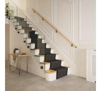 Woodworx Premium Solid Oak & Antique Brass 3.6mm Indoor Stair Handrail Kit Easy Install All In One Box - 5Yr Guarantee