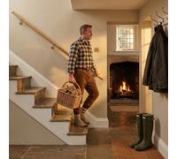 Woodworx Premium Solid Oak & Brushed Nickel 2.4M Indoor Stair Handrail Kit. Easy Install All In One Box - 5Yr Guarantee