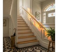Woodworx Premium Solid Oak & Brushed Nickel 3.6M Indoor Stair Handrail Kit. Easy Install All In One Box - 5Yr Guarantee