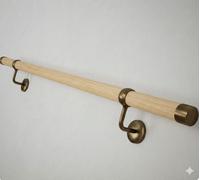Woodworx Premium Solid Pine & Antique Brass Brackets 1.2M Indoor Stair Handrail Kit Easy Install All In One Box 5Yr Guarantee