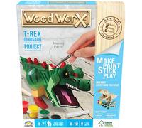 WoodWorX: T-Rex | 3D Wooden Model Kit | Build Age 5+, Paint, Stick & Play | Model Kit for Kids Aged 5+