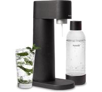 Woody Sparkling Water Maker - Silent Carbonated Water Machine Made of Renewable Wood Composite and 1L Water Bottle - Without CO2 Cylinder - Seltzer Maker Machine - Colour Black