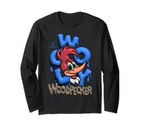 Woody Woodpecker Blue Graffiti Pop Style Long Sleeve T-Shirt