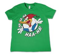 Woody Woodpecker Officially Licensed Hahaha Kids T-Shirt - Green 7/8 Years