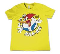 Woody Woodpecker Officially Licensed Hahaha Kids T-Shirt - Yellow 3/4 Years