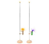 Woody Woodpecker Toy 2Pcs Single Woodpecker Bird on A Stick Pole with Stable Base, Vintage Crazy Pecking Bird Retro Classic Desk Toys Style 1, Woodpecker