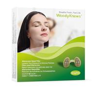 WoodyKnows Allerscreen Nasal Filters, Model 2024, Seasonal and dust Allergies aid (M, 3 Nasal Filters+12 Replacements)