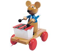 Woodyland 21 x 19 cm Didactic Toys Pull Along Mouse with Xylophone