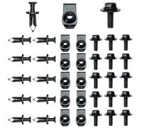 Woodzdon 35pcs Engine Under Cover Splash Shield Guard Body Bolt & Extruded U Nut Bumper Fender Liner Push Retainer Clip M6-1.0x17mm Srcew Fit for Nissan 350Z 370Z for Infiniti G35 G37 EX35 FX35 FX45