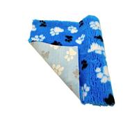 Woof And Pup NON SLIP VET BEDDING, Blue with White & Black Paws Print, Dog Bedding, Dogs, Puppies, Cats, Whelping Box, Non-Slip Ribbed Vet Bed Roll, Fleece (5 Metre Roll x 150cm)
