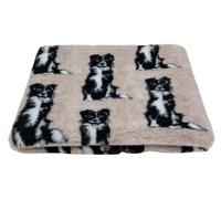 WOOF AND PUP | Non Slip Vet Bedding | Border Collie Dog Pattern | Machine Washable | UK Manufactured | Non-slip | Dog Bed | Whelping | Vet bed (Mink, Medium 100cm x 75cm (40" x 30"))
